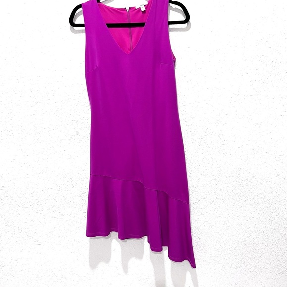 Bar III Pink Asymmetrical Sheath Dress V-Neck Cocktail Medium - Picture 8 of 8